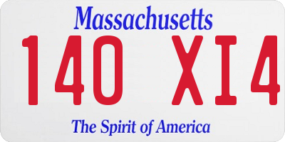 MA license plate 140XI4