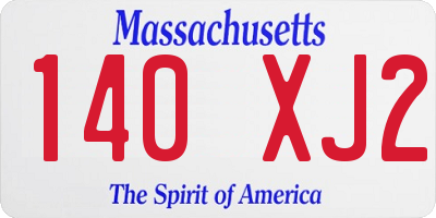 MA license plate 140XJ2