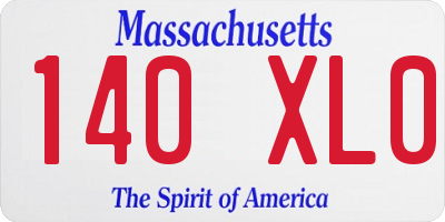 MA license plate 140XL0
