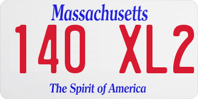 MA license plate 140XL2