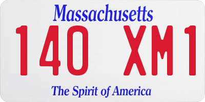 MA license plate 140XM1