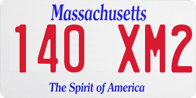 MA license plate 140XM2