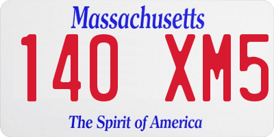 MA license plate 140XM5