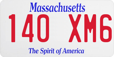 MA license plate 140XM6