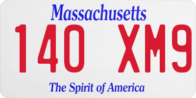 MA license plate 140XM9