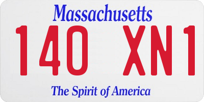 MA license plate 140XN1