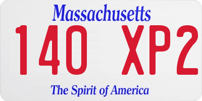 MA license plate 140XP2