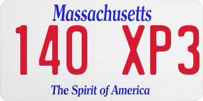 MA license plate 140XP3