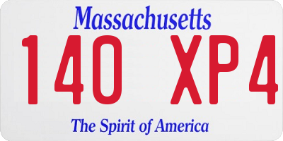 MA license plate 140XP4