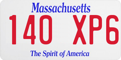 MA license plate 140XP6