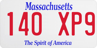 MA license plate 140XP9