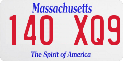 MA license plate 140XQ9