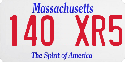 MA license plate 140XR5