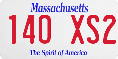MA license plate 140XS2