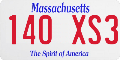 MA license plate 140XS3