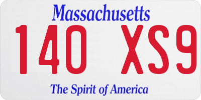 MA license plate 140XS9