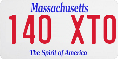 MA license plate 140XT0