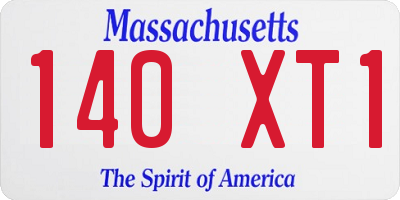 MA license plate 140XT1