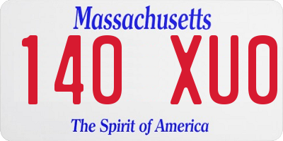 MA license plate 140XU0