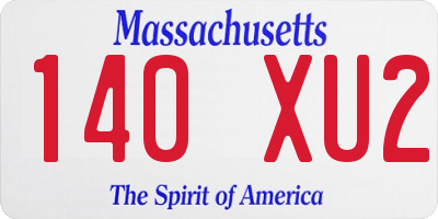 MA license plate 140XU2