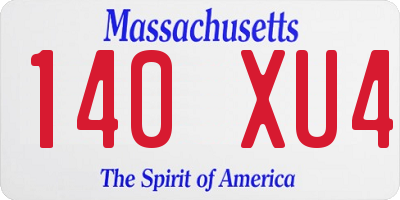 MA license plate 140XU4