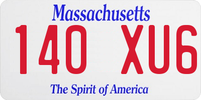 MA license plate 140XU6