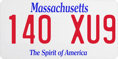 MA license plate 140XU9