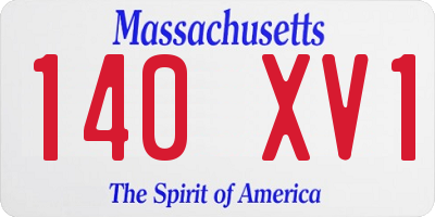 MA license plate 140XV1