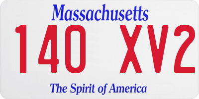 MA license plate 140XV2