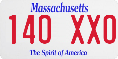 MA license plate 140XX0