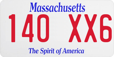 MA license plate 140XX6