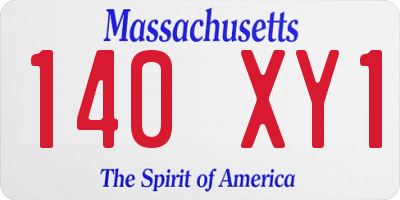 MA license plate 140XY1