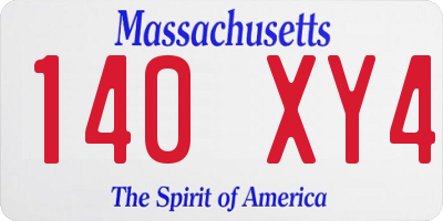 MA license plate 140XY4