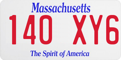 MA license plate 140XY6