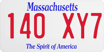 MA license plate 140XY7