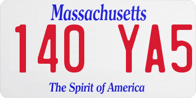 MA license plate 140YA5