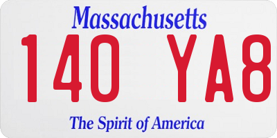 MA license plate 140YA8