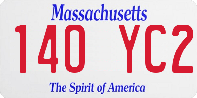 MA license plate 140YC2