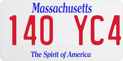 MA license plate 140YC4