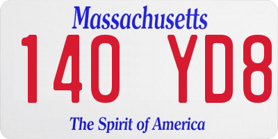 MA license plate 140YD8