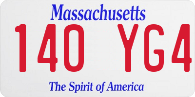 MA license plate 140YG4