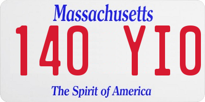 MA license plate 140YI0