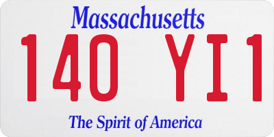 MA license plate 140YI1