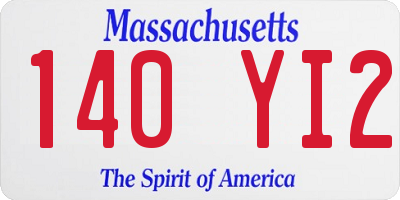 MA license plate 140YI2