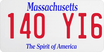 MA license plate 140YI6