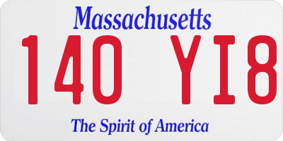 MA license plate 140YI8