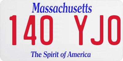 MA license plate 140YJ0
