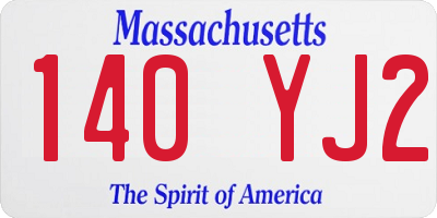 MA license plate 140YJ2