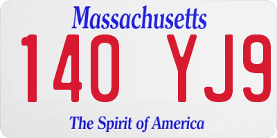 MA license plate 140YJ9