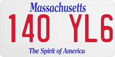 MA license plate 140YL6